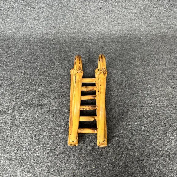 Vintage Bamboo Napkin Holder Boho Rounded Criss Cross Pattern Tiki Boho - Picture 5 of 6